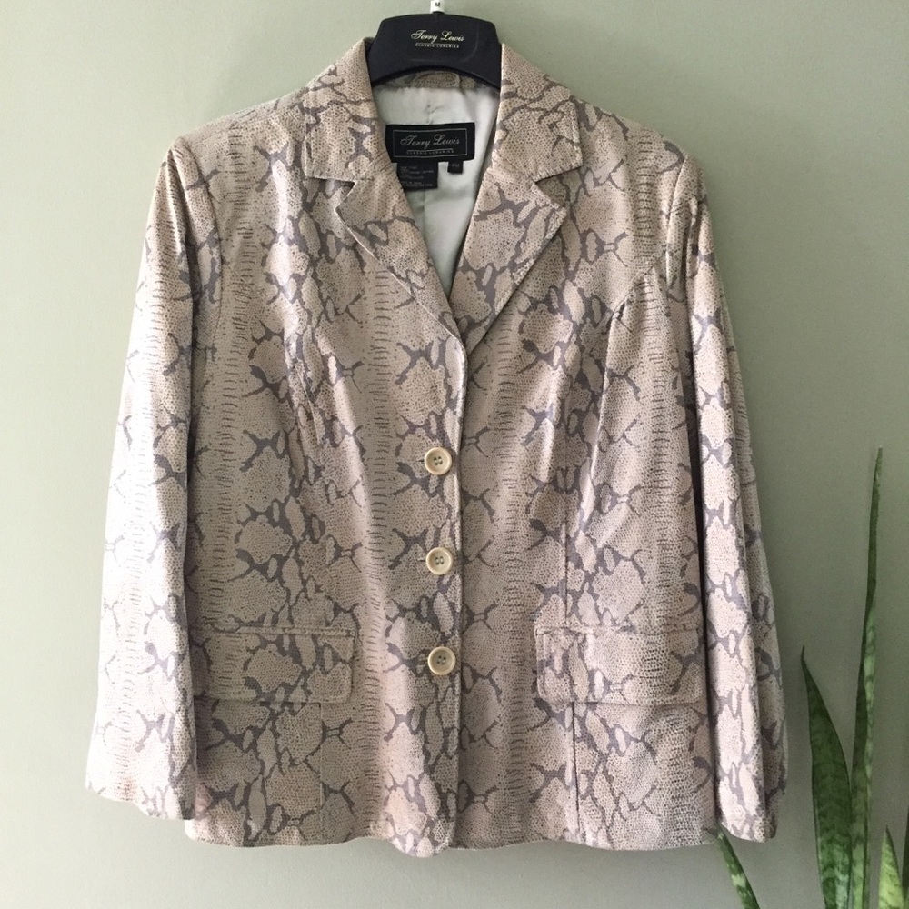 Genuine Leather Jacket Satin Snake Python Medium … - image 3